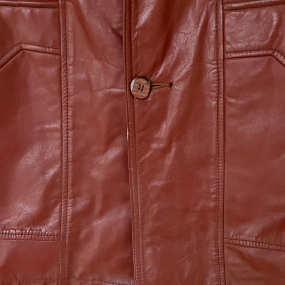 Vintage Sears Leather Shop 70s/80s Russet Leather coat w/zip out vest *EVC - Picture 3 of 16